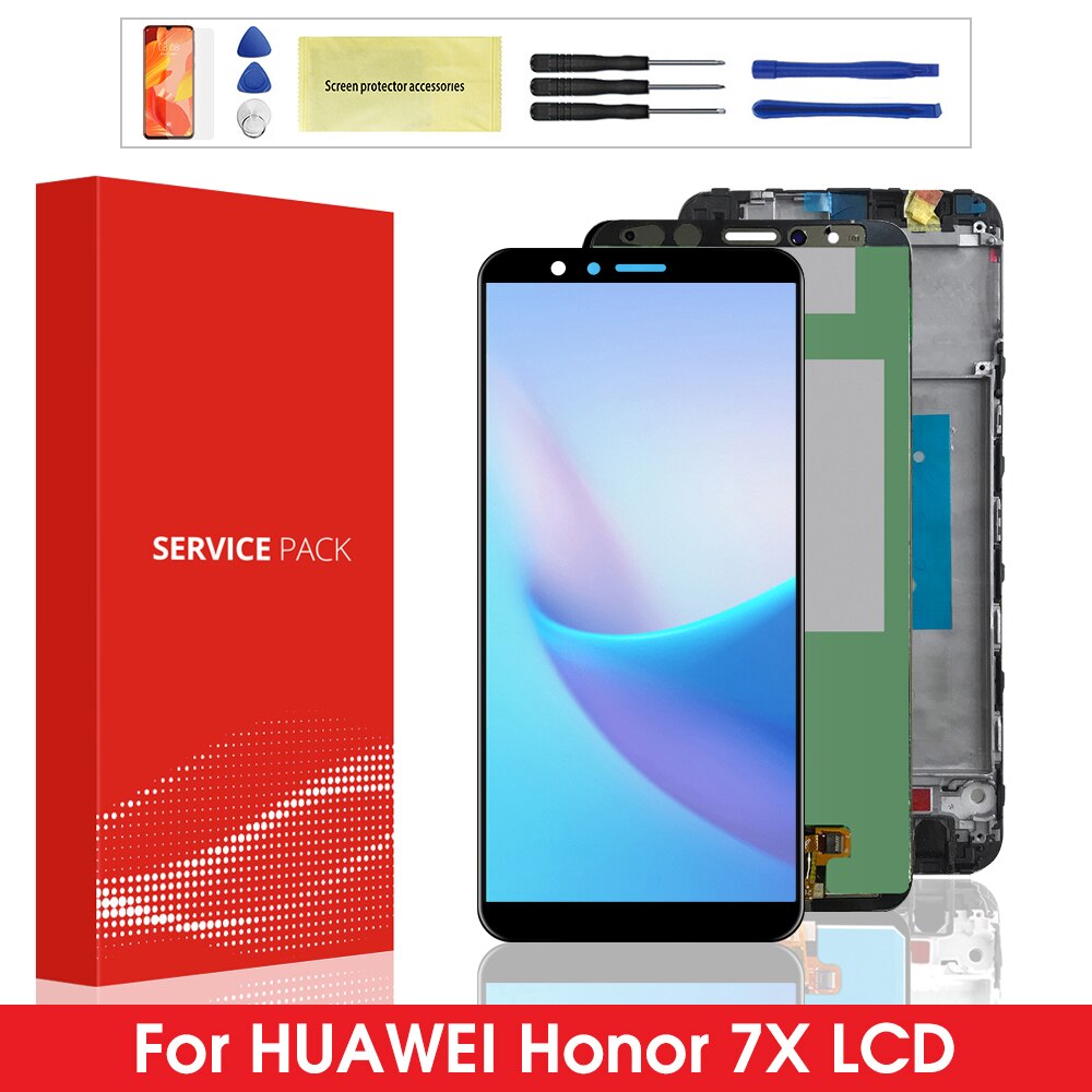 5.93 ''Display Voor Huawei Honor 7X Display Touch Screen Digitizer Vergadering Met Frame Voor Huawei Honor 7X Lcd Vervanging onderdelen
