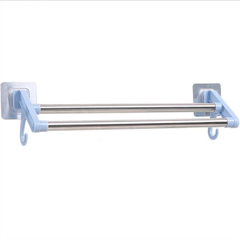 Rvs Dubbele Handdoek Bar Draaiende Handdoekenrek Badkamer Keuken Muur Gemonteerde Handdoek Gepolijst Rack Holder Dubbele Houder