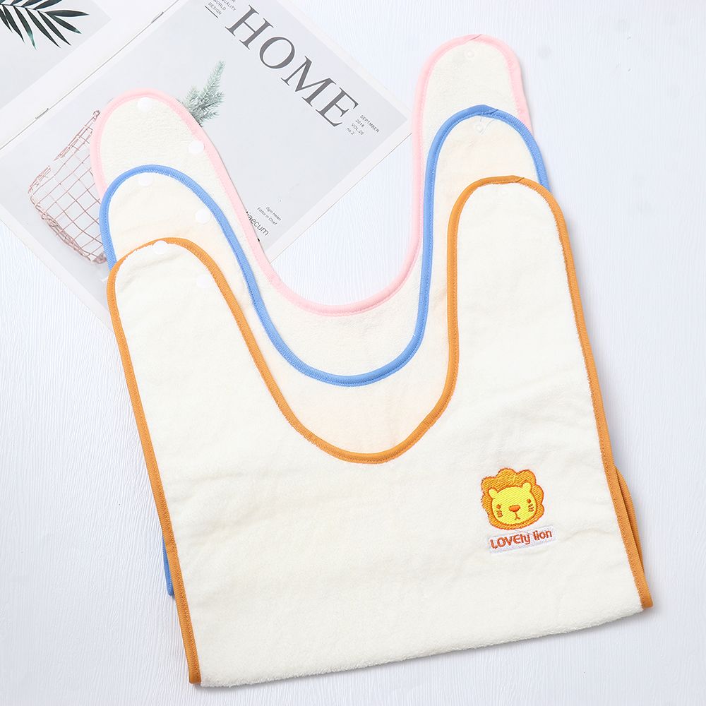 Scarf Bandana Cartoon Embroidery Double Sided Thicken Portable Baby Stuff Baby Bibs Newborns Burp Cloths Wash Towel