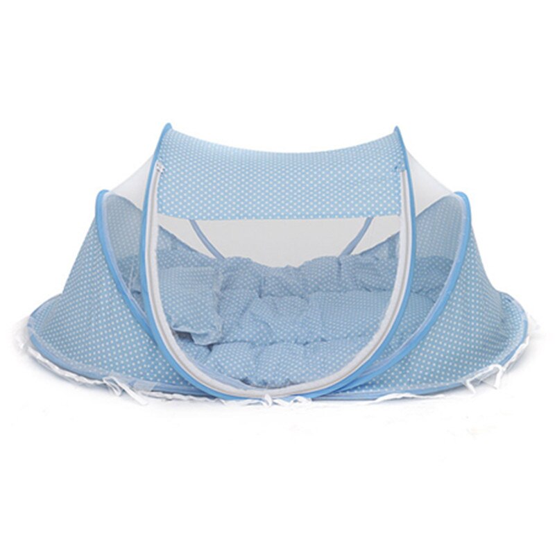 Cute Baby Culla 3Pcs Portable Tipo di Comodo Neonati Pad con Sigillato Zanzara Net Bambini Letto per Bambini Dot Cerniera Baldacchino zanzara Netto