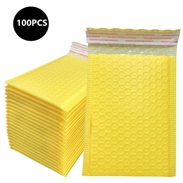 100 bubble mailers for small businesses, shipping bags for bubble wrap, courier envelopes, delivery packages, shipping bags: 15*18cm / Blue