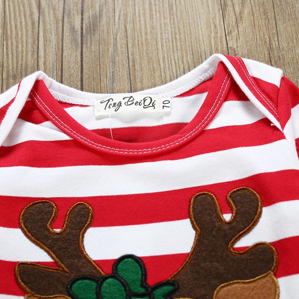 Born Baby Clothes Christmas Baby Boys Girls Infant Striped Christmas Deer Romper Jumpsuit Outfits Clothing babys costume 20