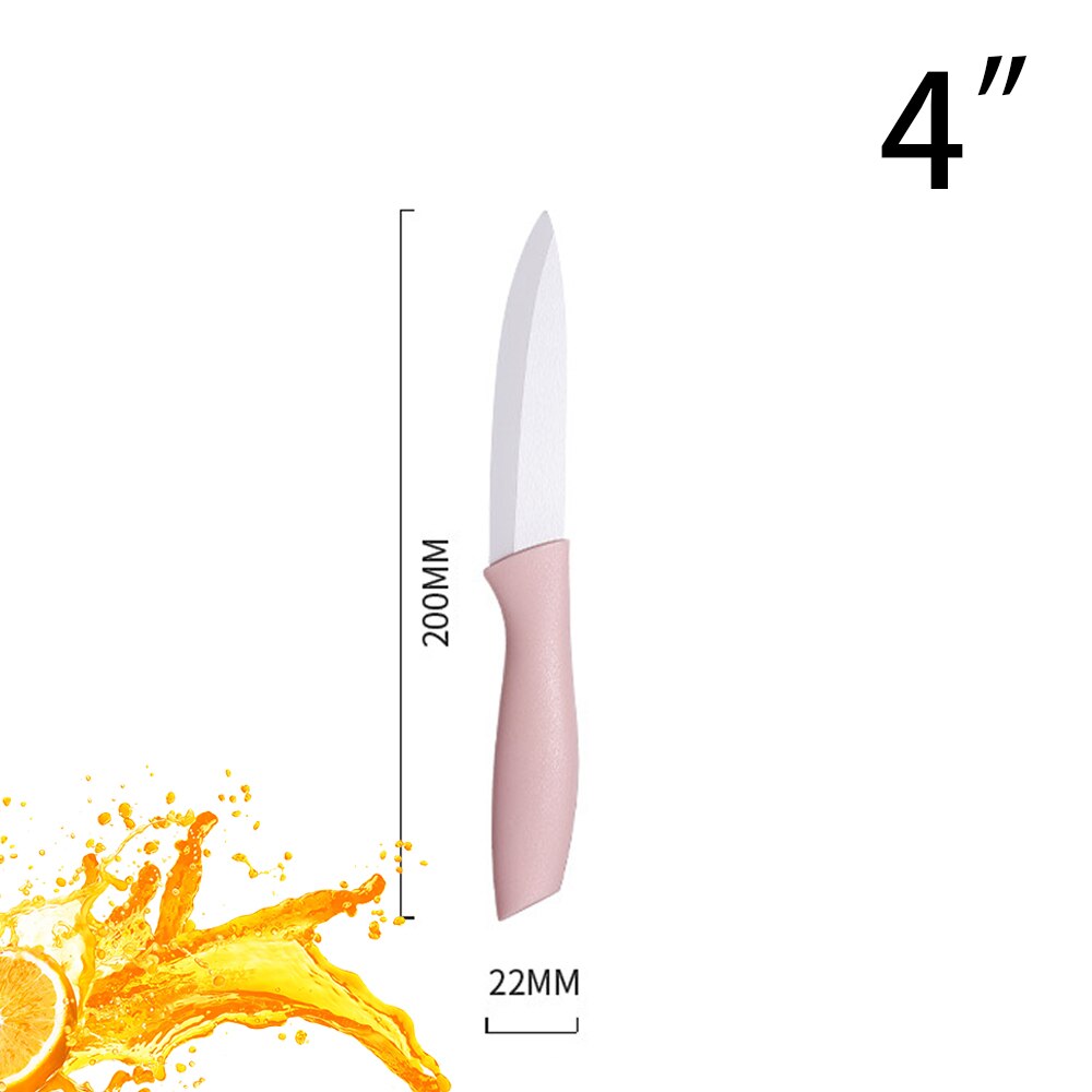 Ceramic Knife Set 3 4 5 6 inch Chef Utility Slicer Paring Bread Knives with Peeler Kitchen Knife Zirconia Blade Cooking Cutter: 4inch