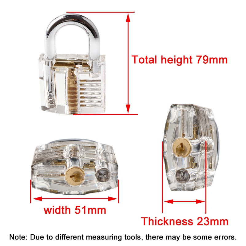 Feng Ye Transparent Visible Pick Cutaway Practice Padlock Lock With Broken Key Removing Hook Kit Extractor Set Locksmith Tool