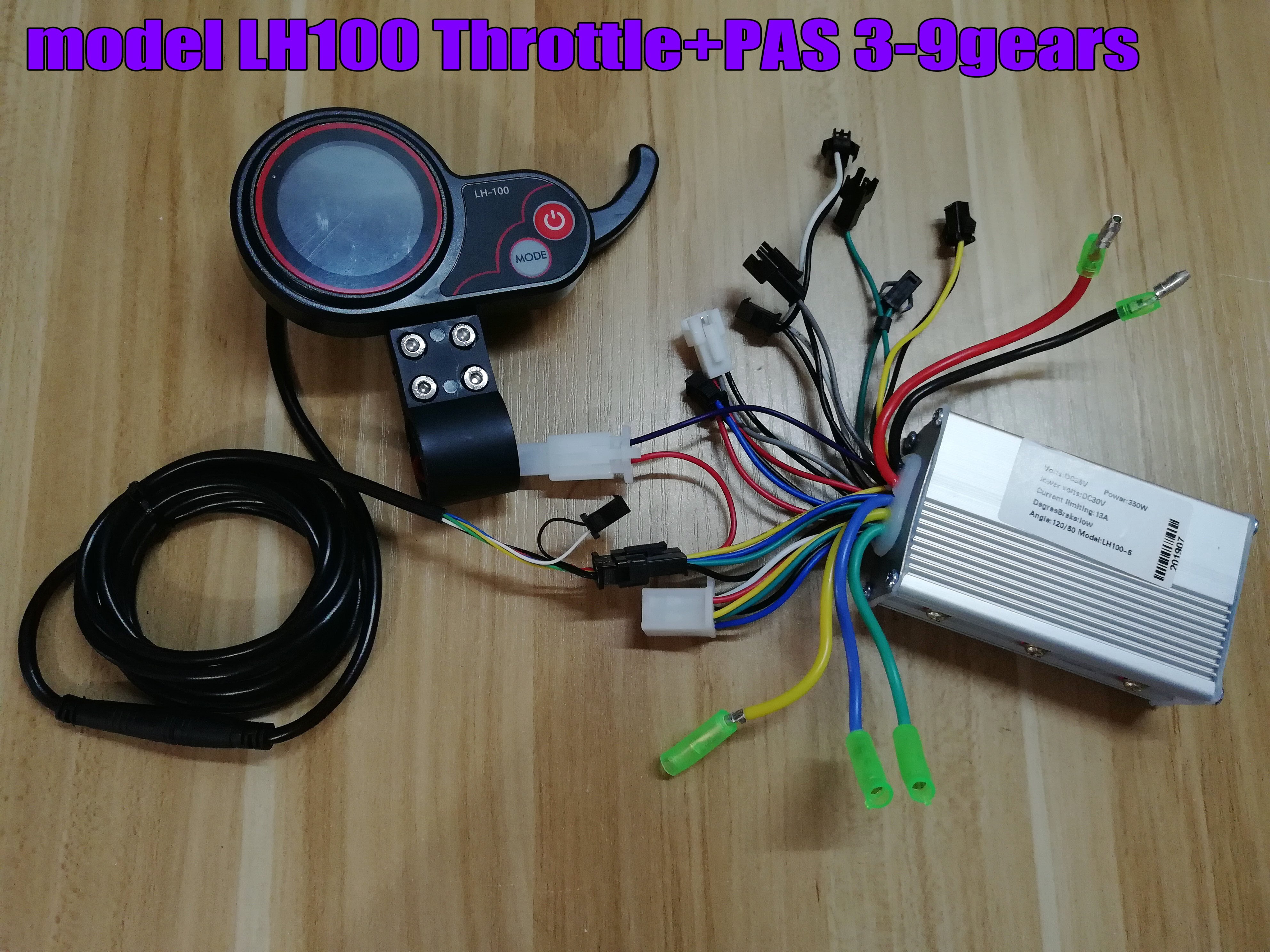 Velocímetro/odômetro/indicador de bateria lh100 + controlador bldc 24v36v48v250w350w para scooter elétrico/bicicleta mtb bicicleta inteligente