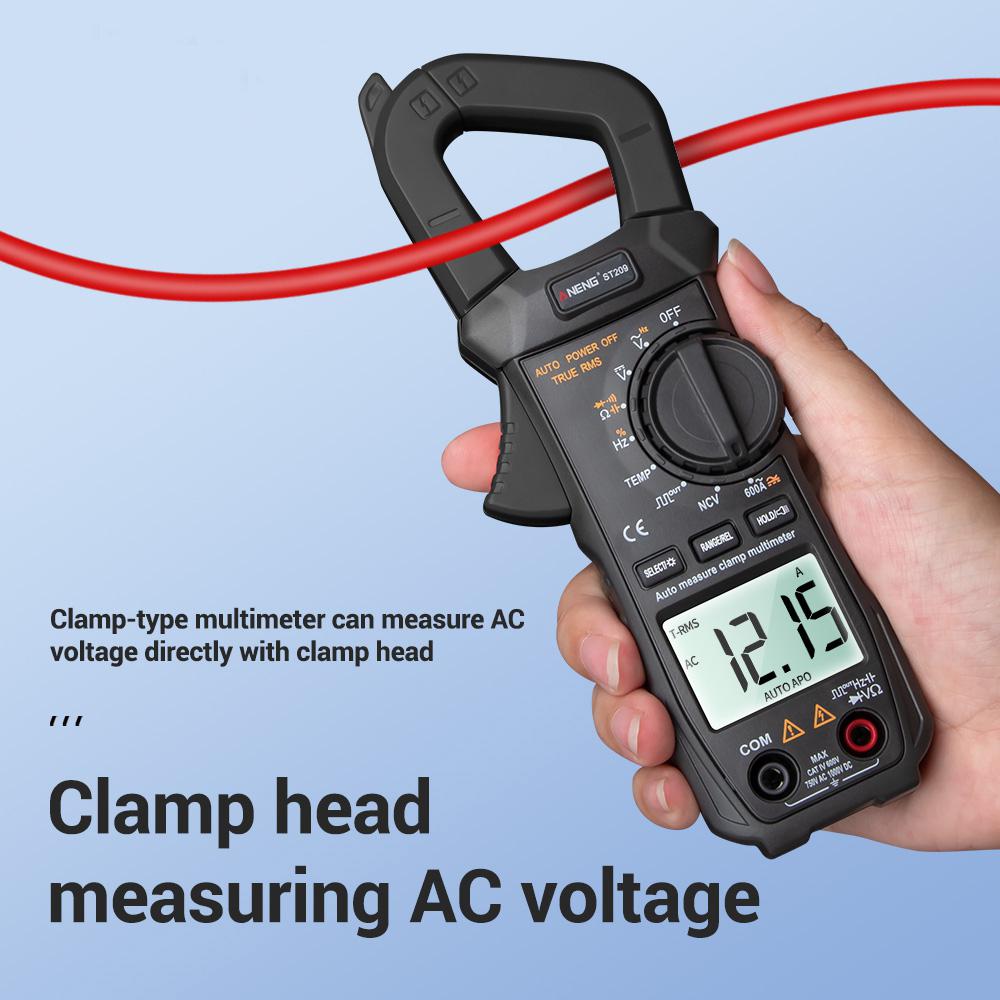 Medidor de abrazadera Digital multímetro 6000 cuentas True RMS Mini Amp DC/AC abrazadera metros voltímetro 400v rango automático