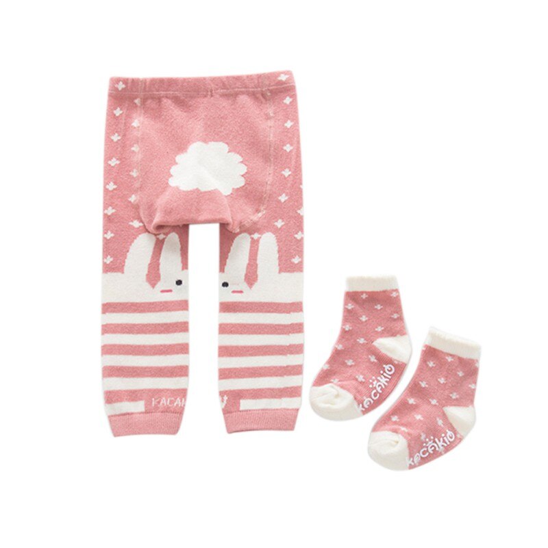 2 pièces bébé filles garçons Leggings belle solide Catoon coton filles collants enfants bébé filles pantacourt chaussettes ensembles offre spéciale: P / 0-2T