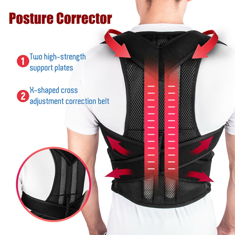 Adjustable Adult Corset Back Posture Corrector Therapy Shoulder Lumbar Brace Spine Support Belt Posture Correction For Men Women