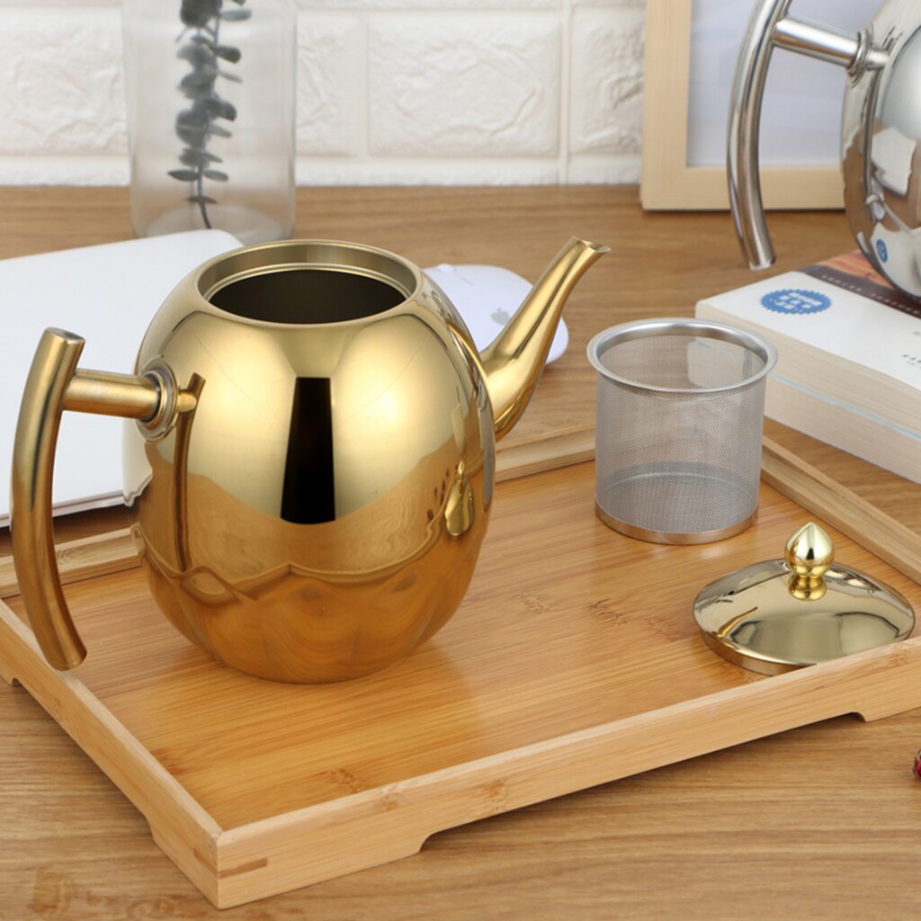 Thee Pot, Nieuwheid Roestvrij Staal Theepot Met Verwijderbare Mesh Thee Filter, Waterkoker Voor Thuis, theepot Voor Losse Blad En Theezakjes