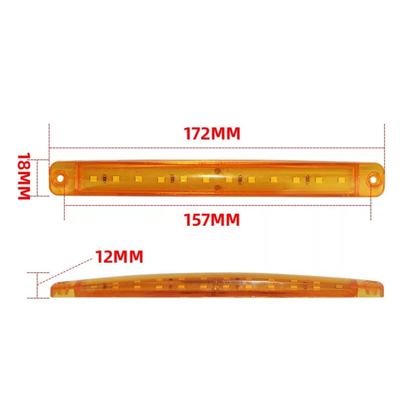 8x Side Achter Outline Triple functie Marker Lights 24 V 12 Trailer Van Truck Caravan Chassis Camper oranje wit rood