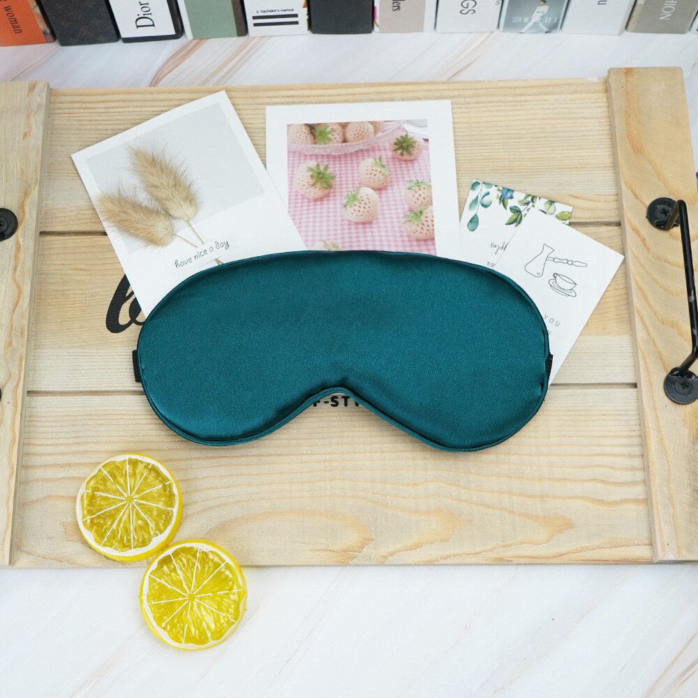 Women Imitated Silk Sleep Eye Mask Portable Travel Eyepatch Nap Eye Patch Rest Blindfold Eye Cover Sleeping Mask Night Eyeshade: Green
