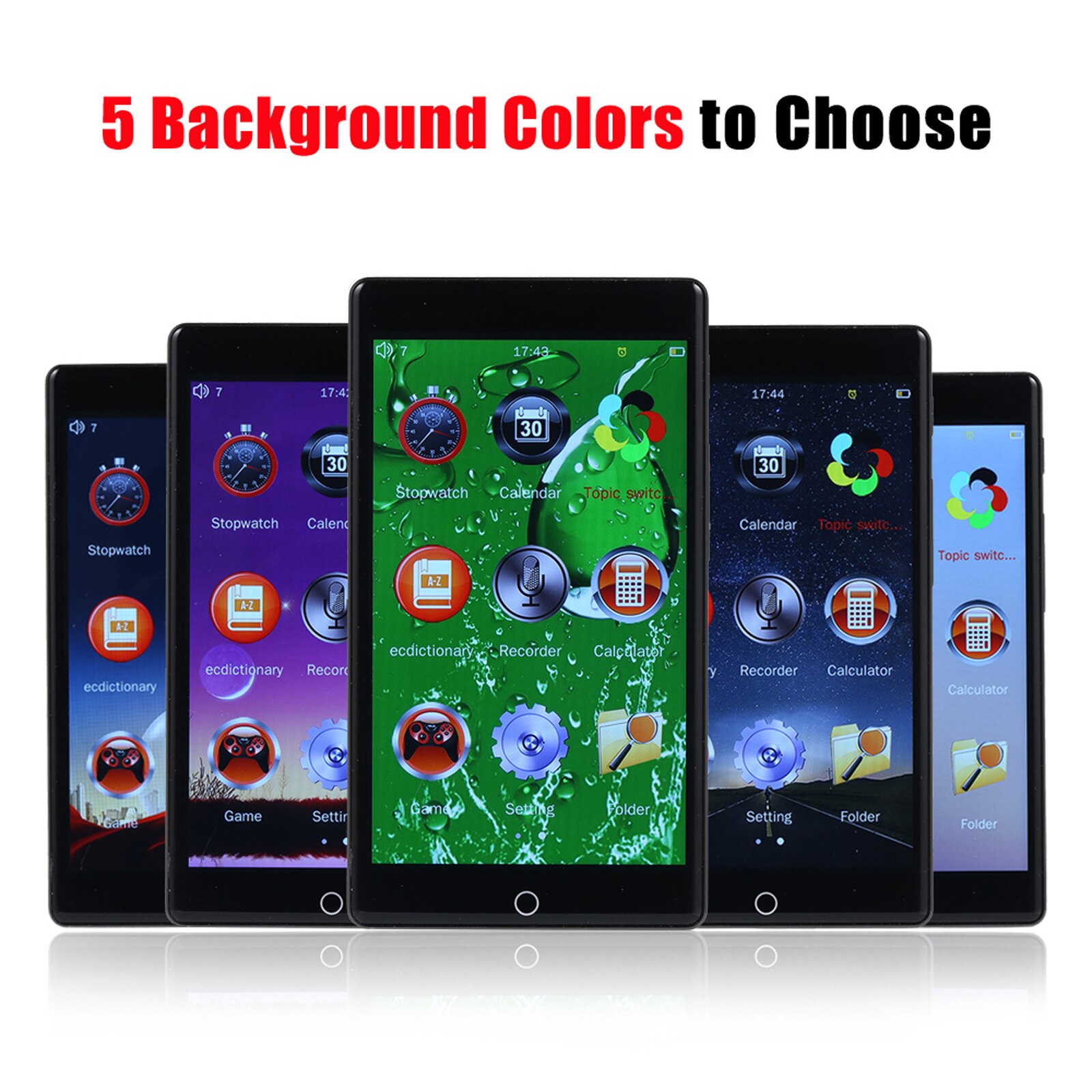 RUIZU H1 MP3 Player Bluetooth 8GB Music Player 4.0" Full Touch Screen Built-in Speaker Support FM Radio Recording Video E-book