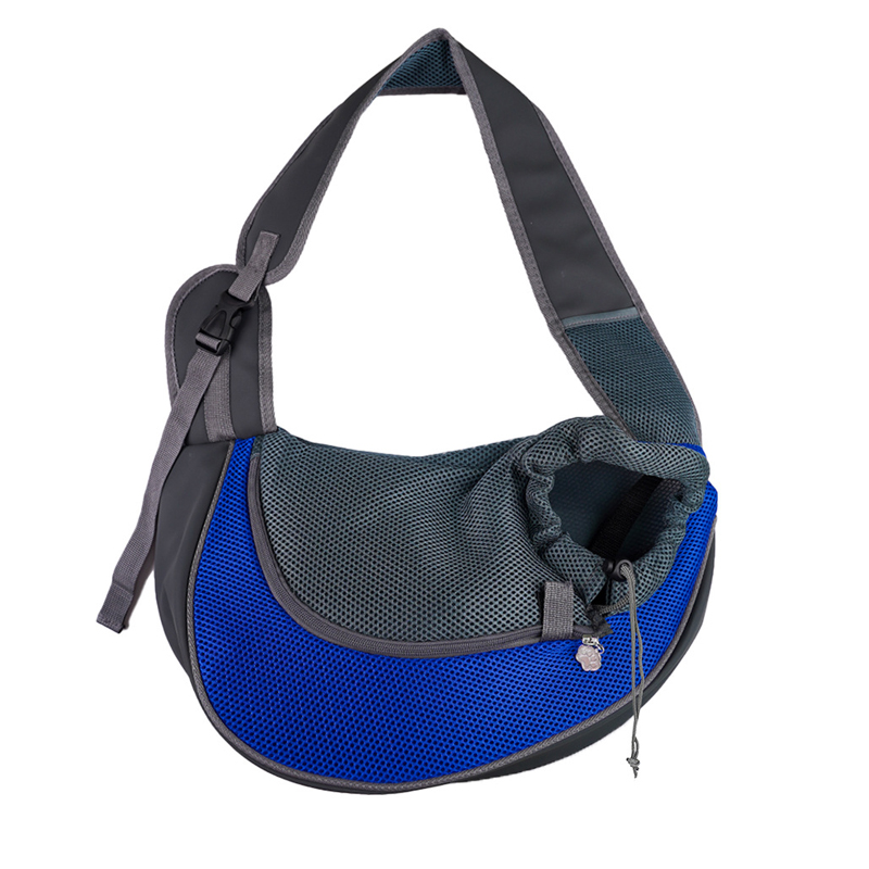 Reflektierende, atmungsaktive Netz-Haustiertasche, tragbare Umhängetasche für Katzen und Welpen, für Reisen, sicher und bequem für ausgehende Haustiere: XS / Blau