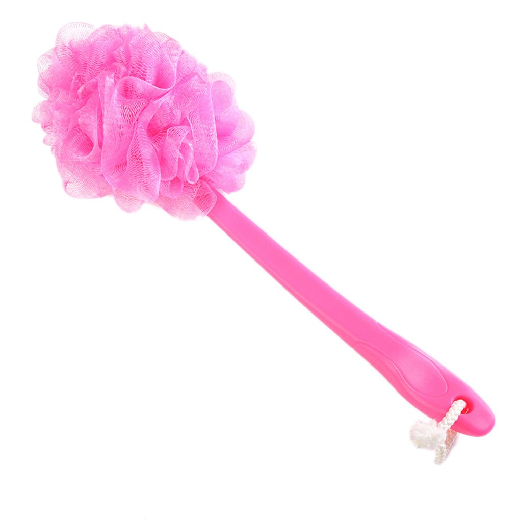 Long Handle Bath Netted Brush Hanging Soft Mesh Sponge Back Body Hanging Shower Scrubber Loofah: D