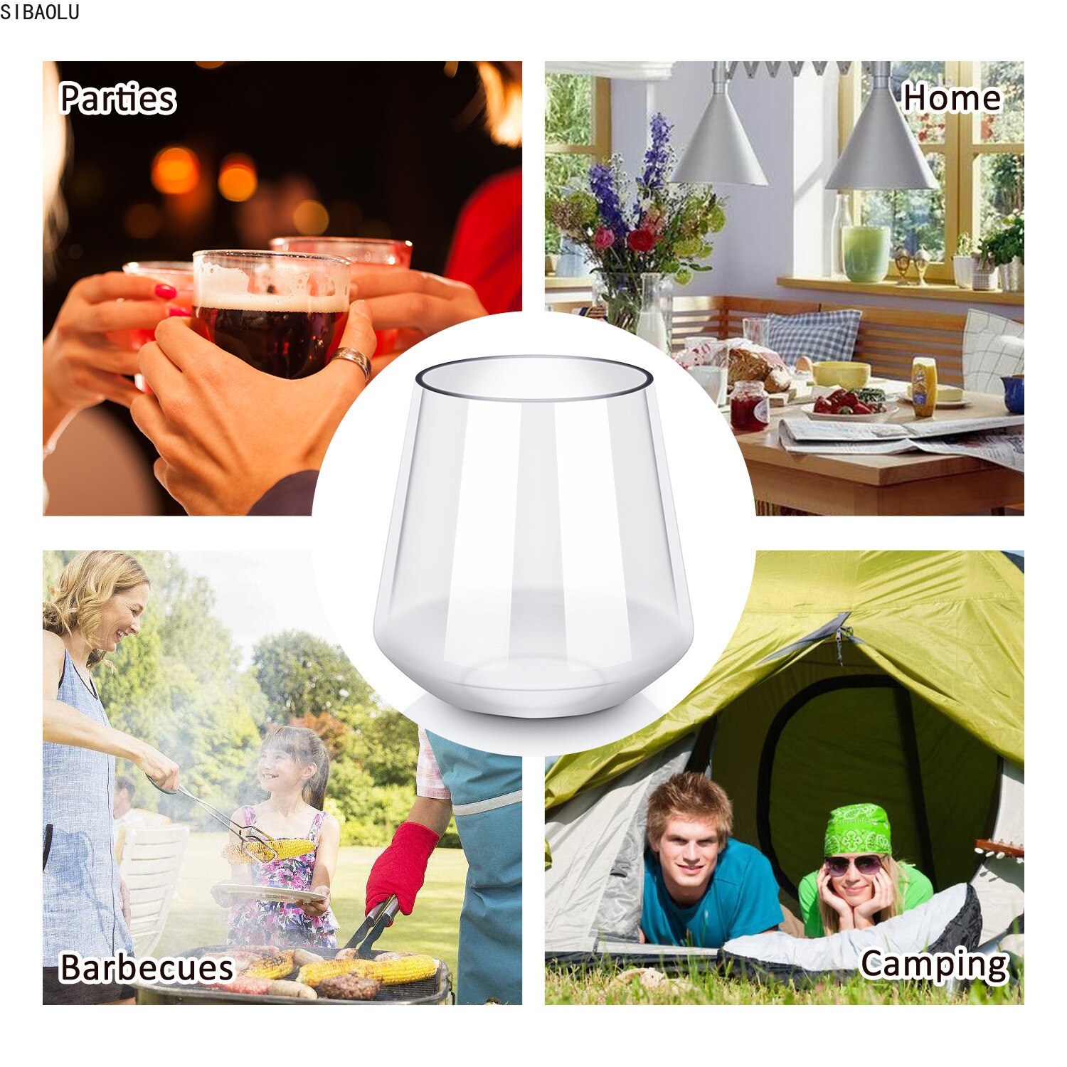 4 Pieces/set of Sturdy American Tritan Plastic Red Wine Glass, Transparent Juice Beer Glass, Shatterproof Plastic Cuptritan