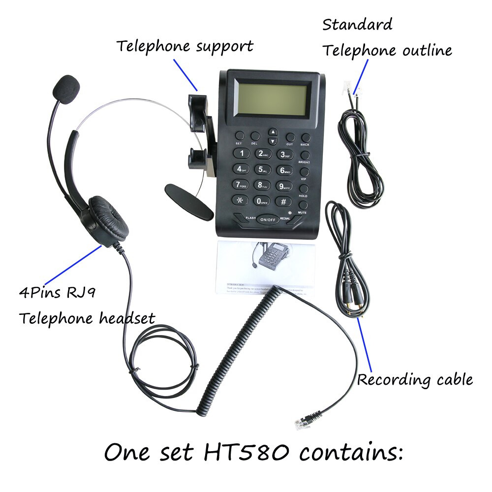 Dialpad telefonico per cuffie per Call Center, lavoro con filo cablato a casa telefoni e telefoni con cuffie con cancellazione del rumore