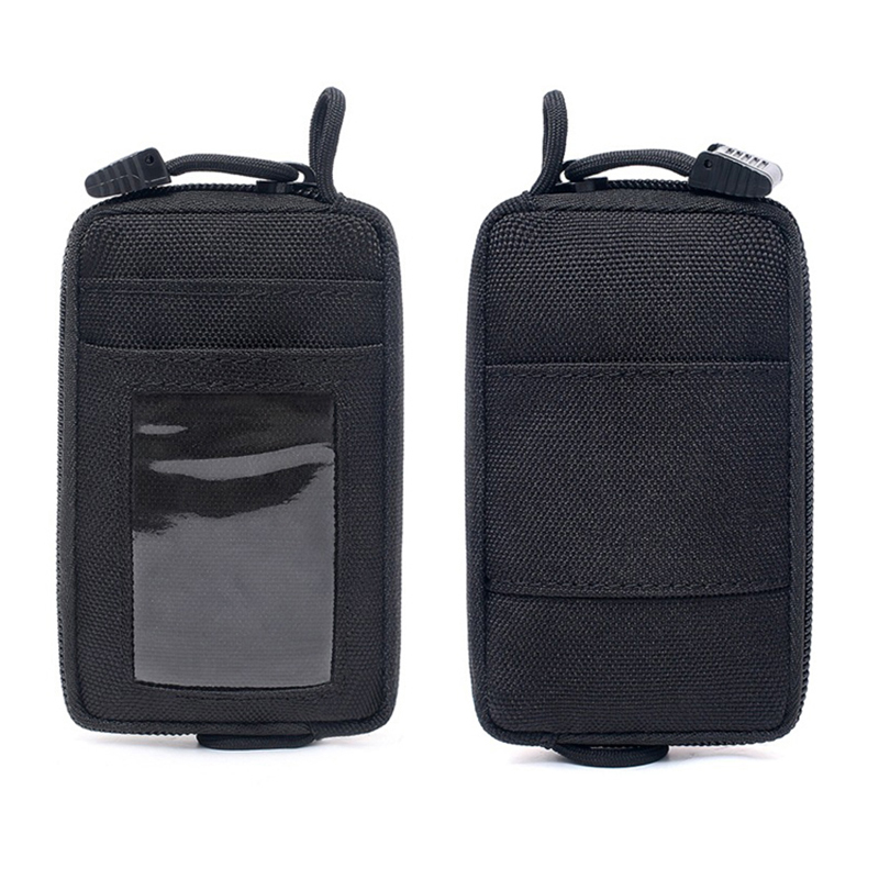 Tarjetero de nailon para hombre, billetera delgada y sencilla, resistente al agua, con cremallera