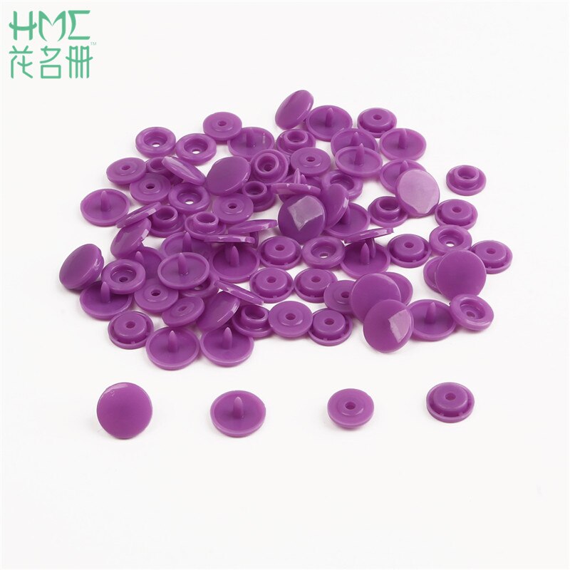 Lowest Price 50 Sets Baby Resin Snap Buttons T5 12mm Plastic Snaps Clothing Accessories Press Stud Fasteners Clips Scrapbooking: Purple