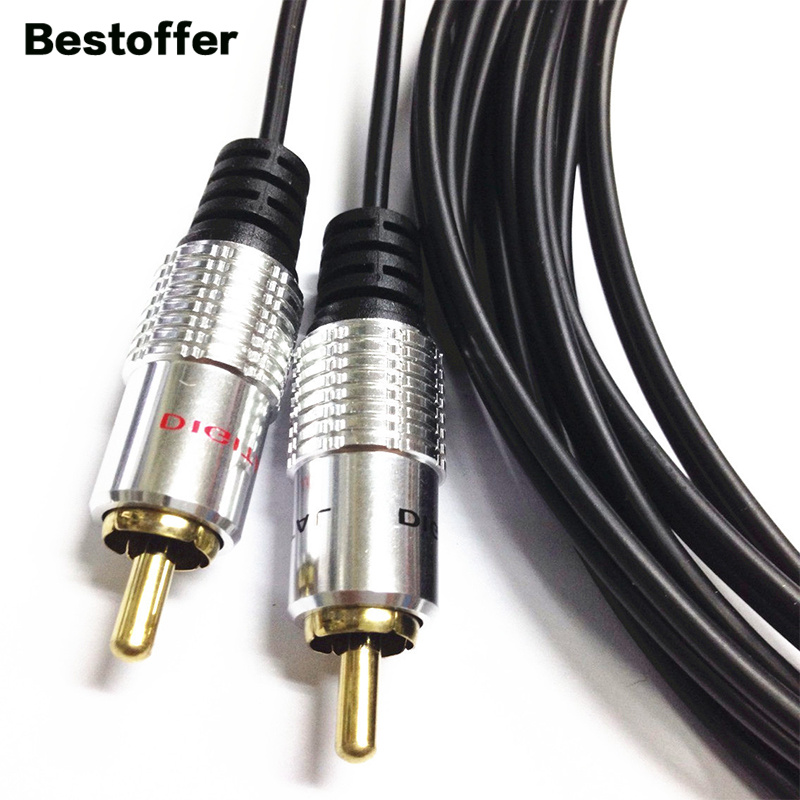 15M Vergulde 2RCA/2RCA Mannelijke Premium Component Audio Ofc Kabels