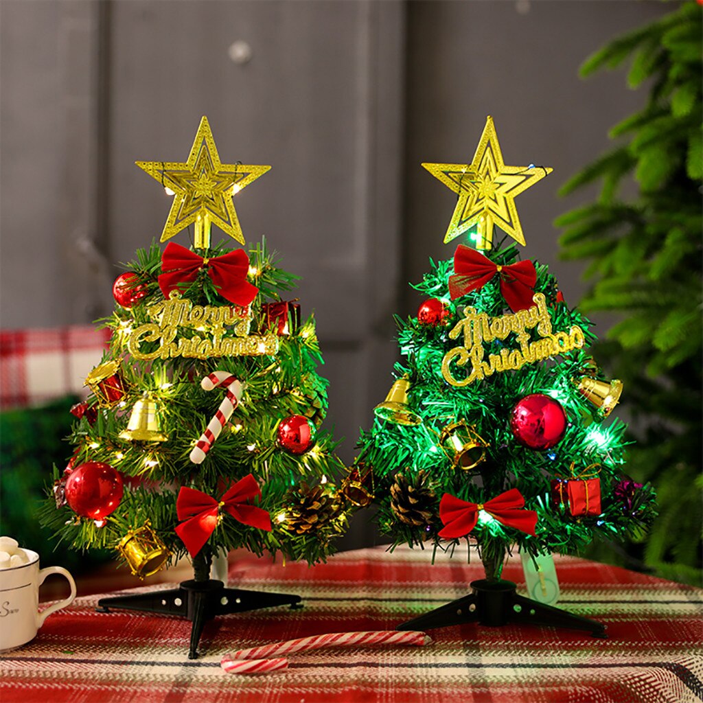 Mini Tafel Top Kerstboom Decoratie Led Decor Thuis Xmas Party Kerstboom Opknoping Hanger Bel Pop Kerstboom