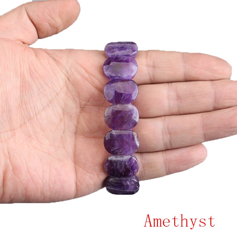 Perline di pietra naturale occhi di tigre/ametiste corda elastica braccialetti e bracciali gioielli fatti a mano braccialetto energetico per donna o uomo 2021: Amethyst