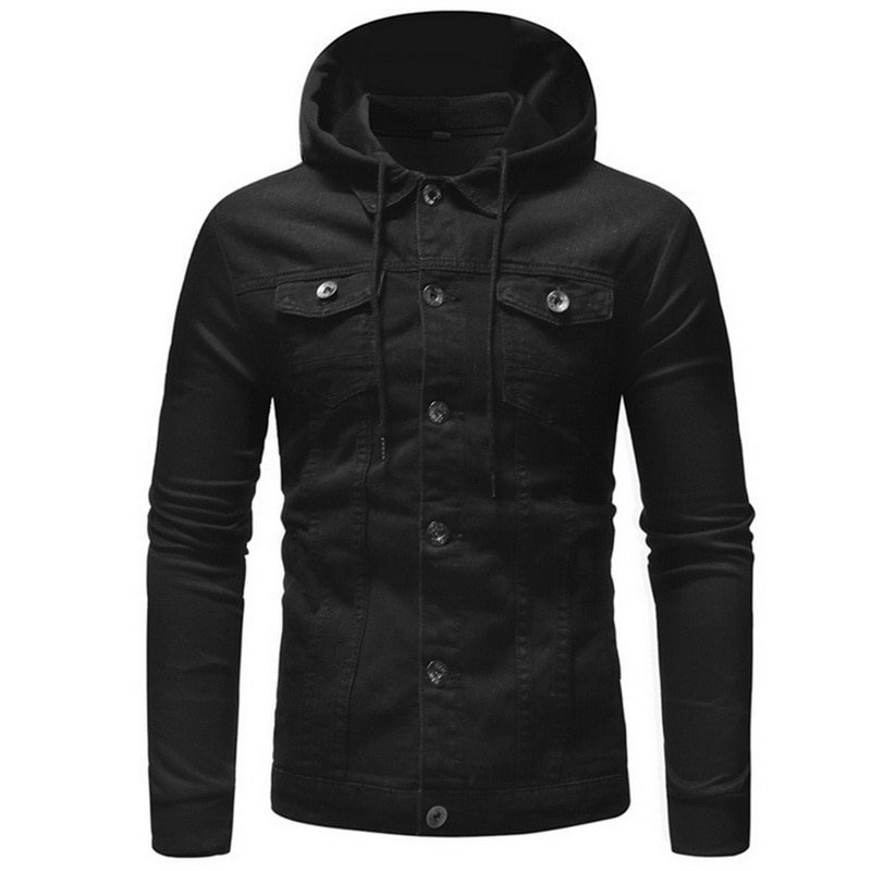 Mjartoria denim jack heren met capuchon sportkleding buiten casual jeans jassen hoodies cowboy herenjas jas pasvorm