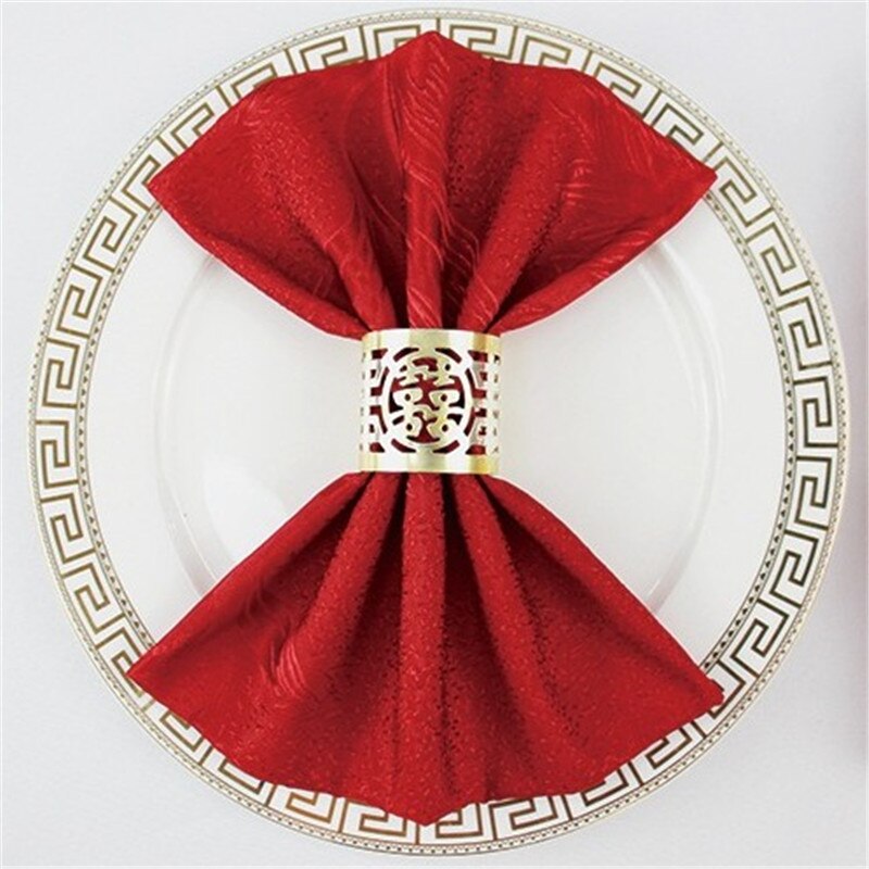 Bordserviet firkantet stof lommetørklæde til bryllup hotel banket polyester dekoration begivenhed fest hotel hjem forsyninger: Rød