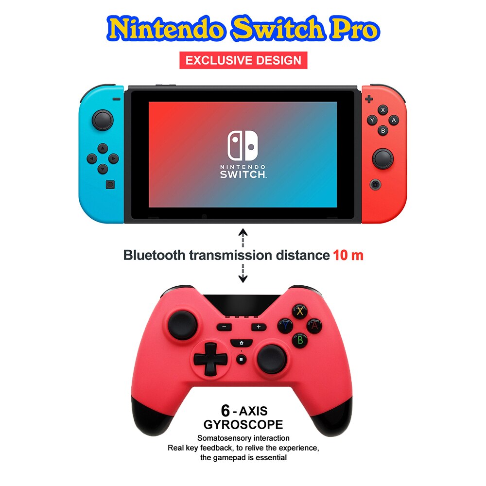 WUIYBN Wireless Switch Controller Bluetooth NS Gamepad Joystick For Switch Game Machine PC Steam