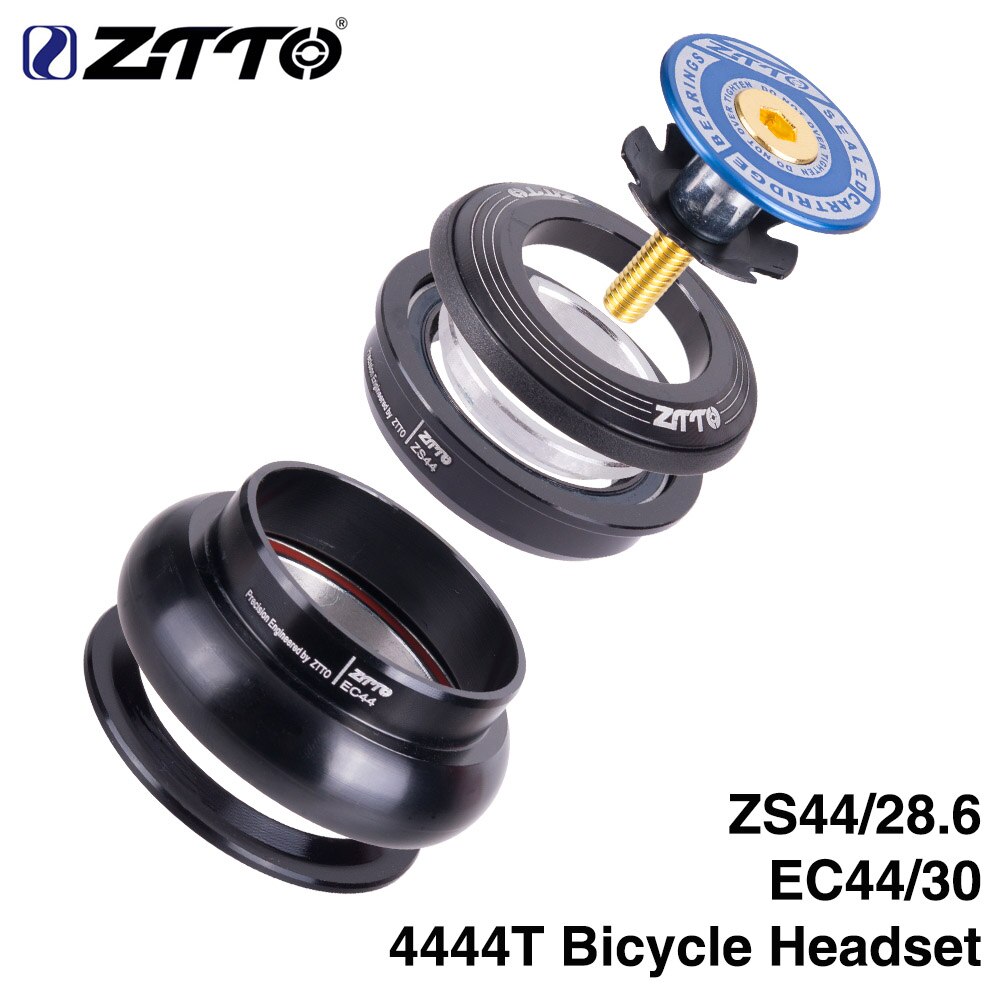 ZTTO 4444T MTB Bike Road Bicycle Headset 44mm ZS44 CNC 1 1/8"-1 1/2" 1.5 Tapered Tube fork Internal Threadless EC44 Headset: 4444T BLUE