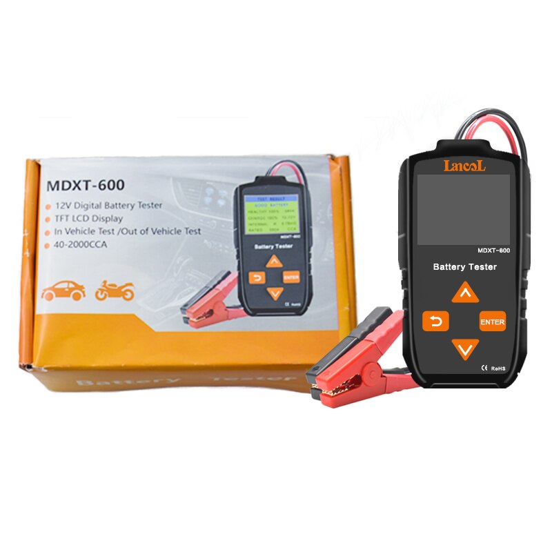 Automotivo Auto Battery Tester MDXT-600 with Color LCD Display 12V 24V Digital Car System Analyzer Truck Motorcycle Device