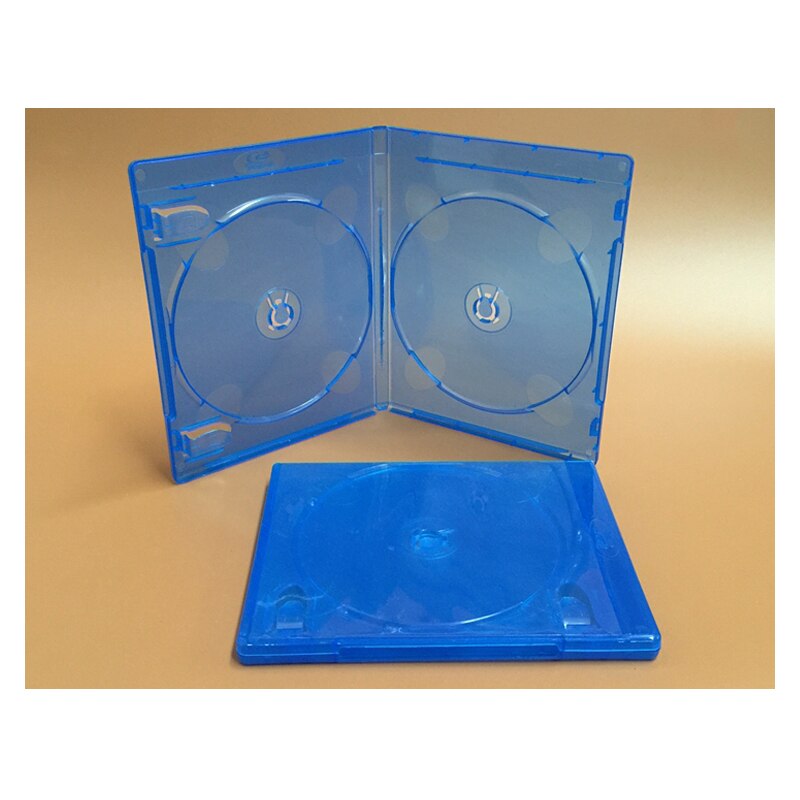 2 pces duplo blu-ray disco azul/preto/azul caso plástico macio 171x135x11mm hold insert/hold 1/2/4 disco