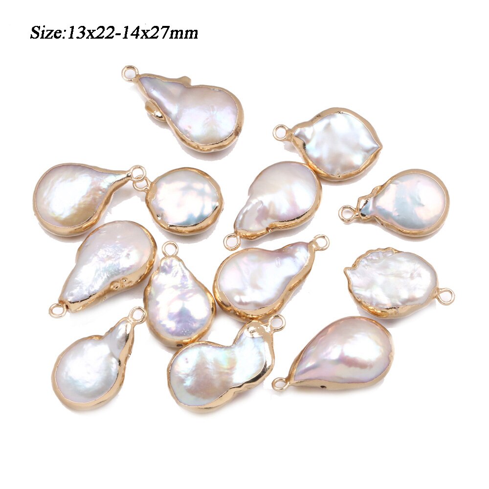 Natural Freshwater Pearl Pendants Charms Connector Pendants for Jewelry Making DIY Accessories Fit Necklaces Bracelet Earrings