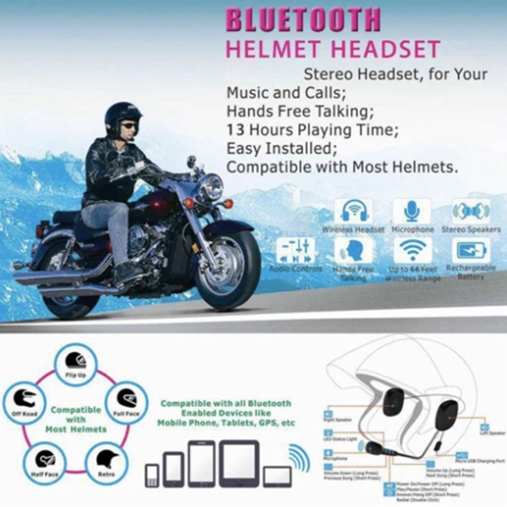 Helm Draadloze Headset Automatisch Antwoordapparaat Telefoon Draadloze Motorhelm Headset Professionele Mode