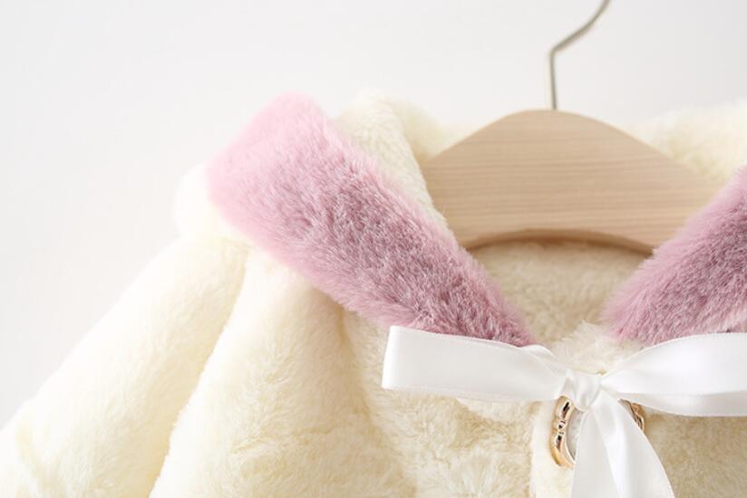Baby mädchen warme Jacke Winter Baby schal freundlicher kleidung Baby mädchen Vlies Party oberbekleidung für 0-2 t Baby mädchen Karikatur Mantel
