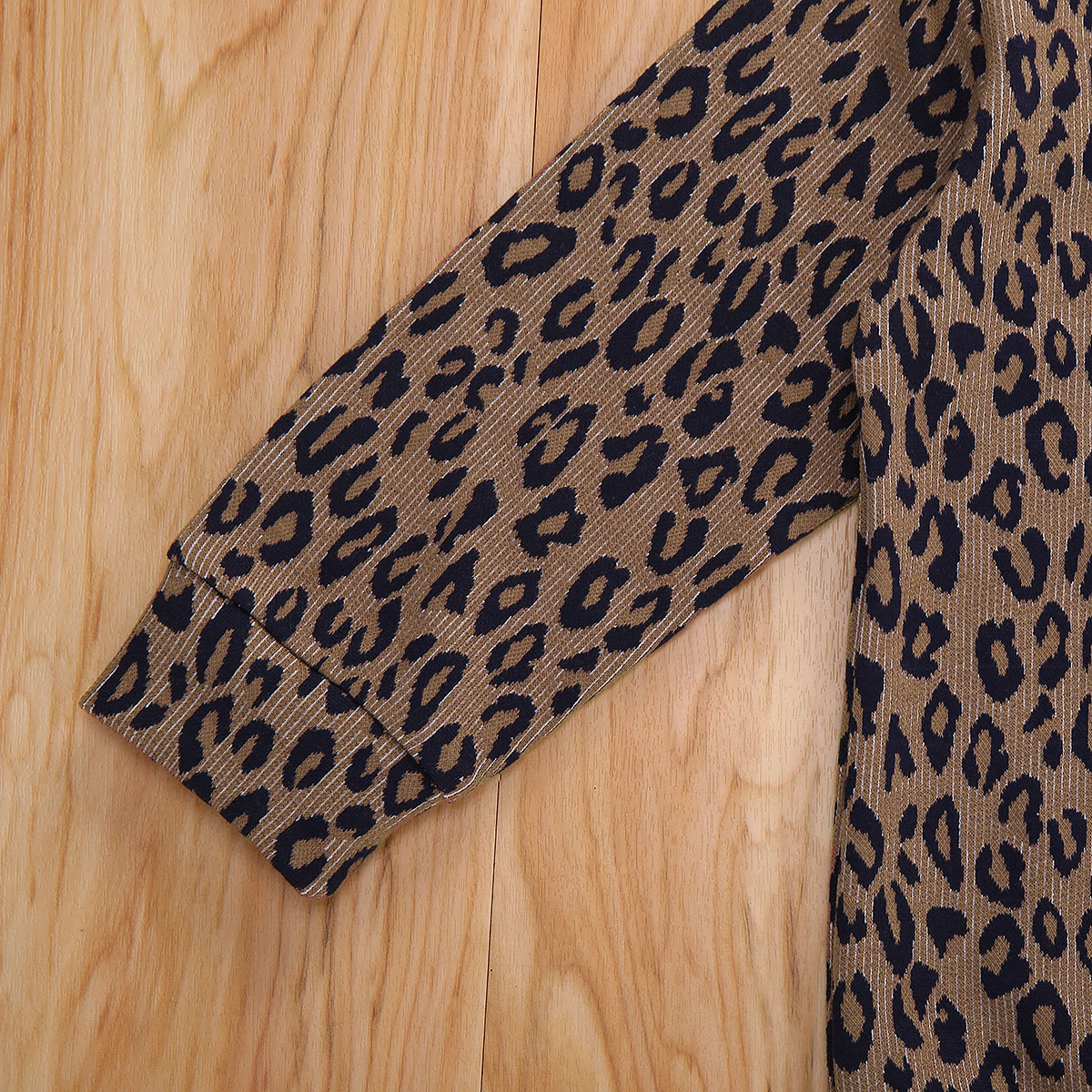 Kid pige top leopard bluse rund krave lange ærmer trykt løs elastisk forår efterår åndbart tøj 2-7 år