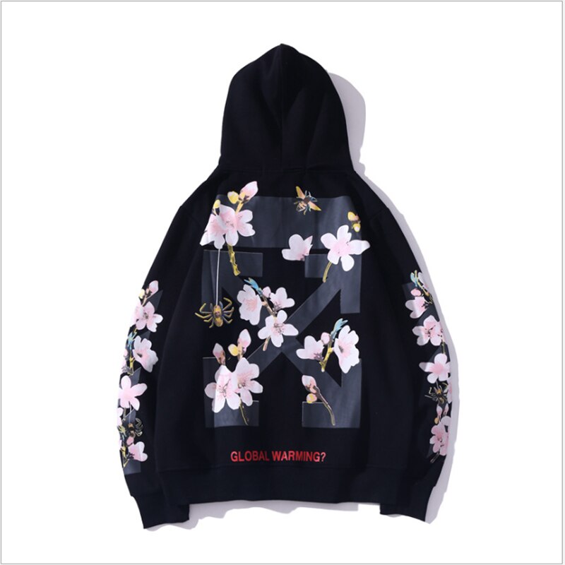 Merke hettegenser menn og kvinner kirsebærblomst sakura rosa rosa hettegenser flere stiler morsomme hettegensere genser hip hop