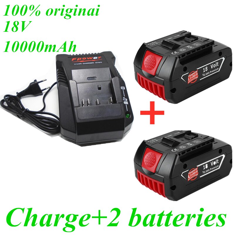 Chargeur pour perceuse électrique bosch , 18 v, 10000 mah, batterie li-ion bat 609,  bat 609g,  bat 618,  bat 618g,  bat 614, 2607336236 chargeur