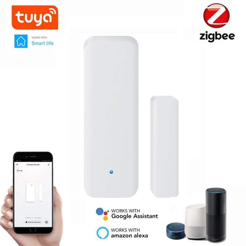 Tuya Smart Zigbee Door And Window Sensor Zigbee Smart Home Door Magnetic Graffiti Sensor Work With Alexa And Google Assistant