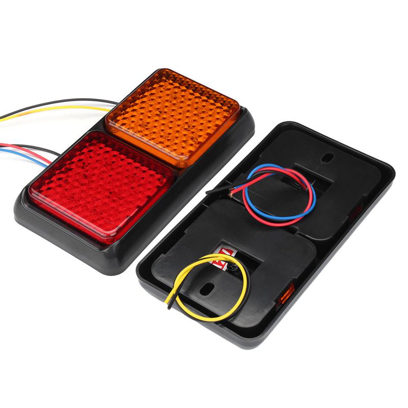 2Pcs 72 LED Rear Tail Light Brake Turn Signal Lamp 12V Trailer Truck Caravan