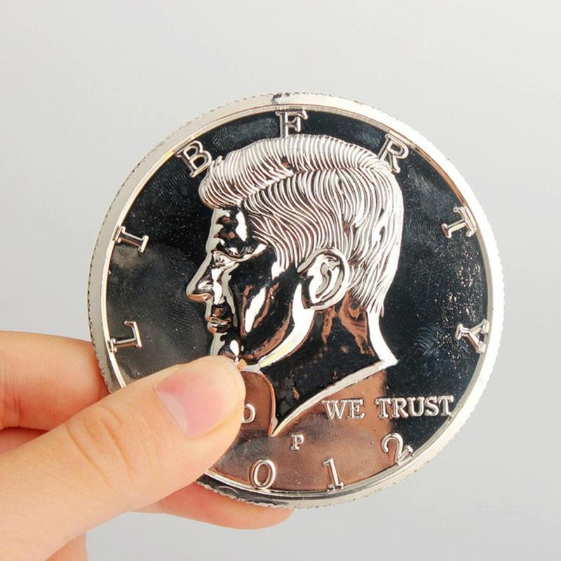 Silver/Gold Color Jumbo Magic Coin Half Dollar 73mm Top Magic Tricks Magician Gimmick MSW1850