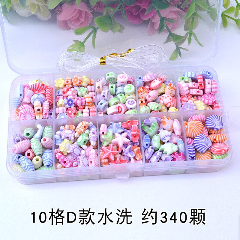 DIY Handmade Beaded Toy with Accessory Set Children 10 Grid Girl Jewelry Making Toys Educational Toys Children: D