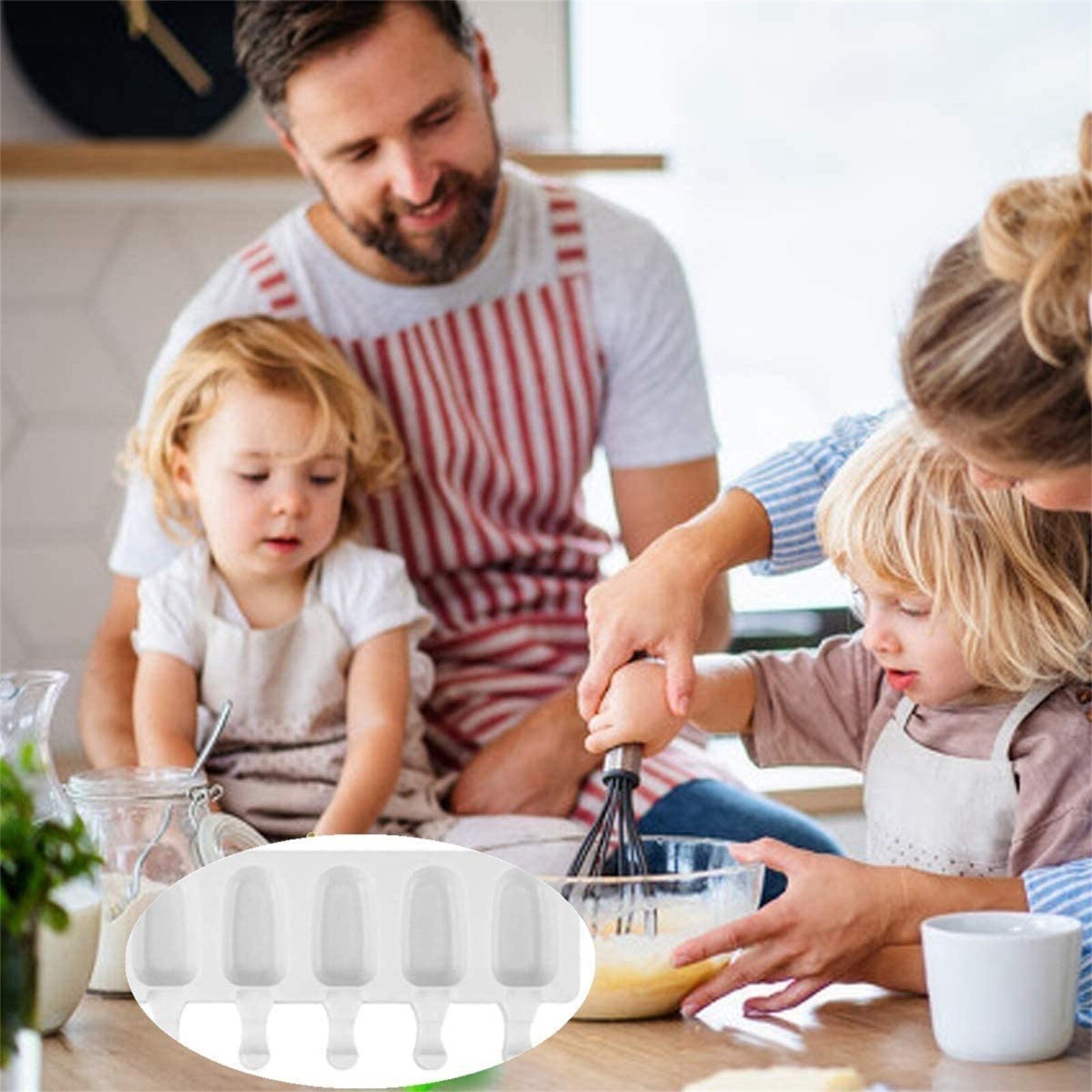 Ice cream mold 8 cell frozen silicone with Popsicle Stick juice Popsicle maker Popsicle Barrel Diy Mold Dessert Ice Cream Mold