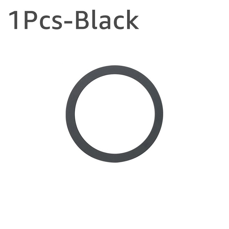 Magnetic Wireless Charger Sticker Universal Metal Rings Plate for Magsafe Wireless Charger Car Phone Holder Sheet for iPhone 13: 1Pcs-Black