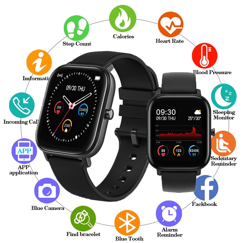 P8 Full Touch Bluetooth Smart Uhr Mann Sport Fitness Tracker Herzfrequenz Blutdruck Monitor Smartwatch Frauen