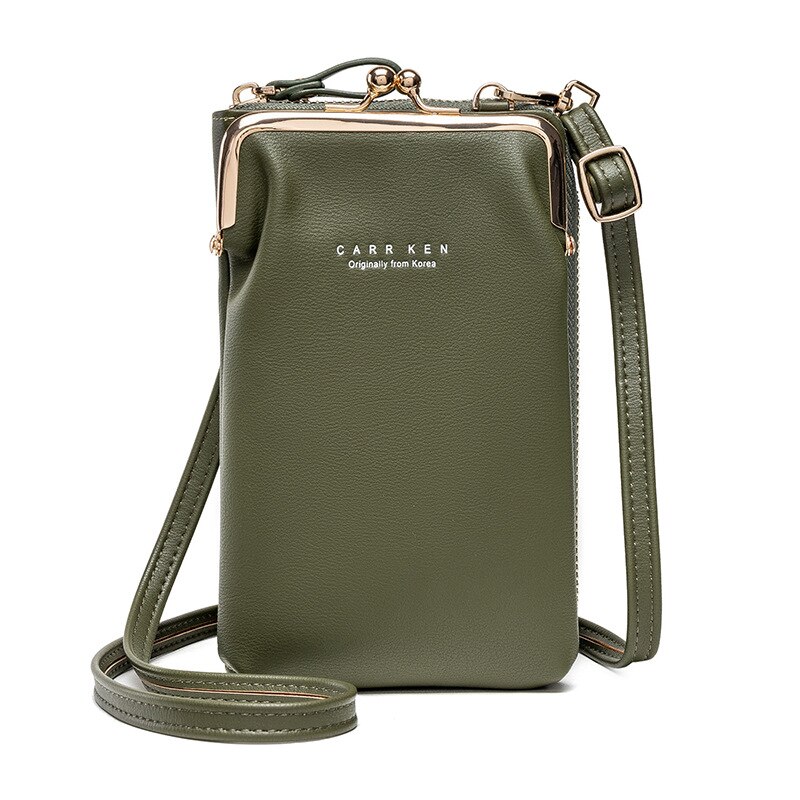 Crossbody saco do telefone das mulheres couro do plutônio pequeno portátil bolsa de ombro senhora marca moda mensageiro sacos embreagem sólida aleta feminina: green
