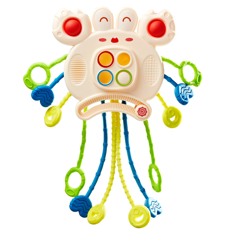 Montessori Sviluppo Sensoriale Giocattoli per Bambini Tirare La Stringa Dito Afferrare Formazione Apprendimento Precoce Giocattoli Educativi per 6-24 Mesi Del bambino: Kaki scuro