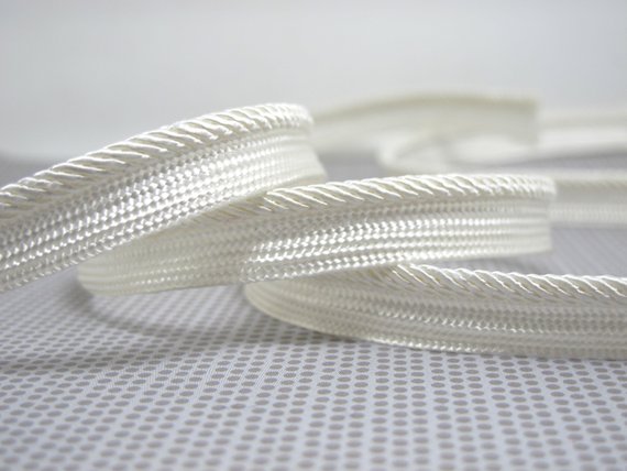 5 Yards 【WHITE】 Twisted Gevlochten Piping Lip Koord Trim | Kussen Kussen Trim | Bekleding Rand Trim Naaibenodigdheden