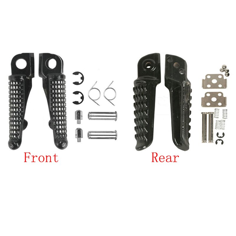Kawasaki Fußrasten Set Schwarz - Für ZX6R, Z750, Z1000, ZX-10R Modelle