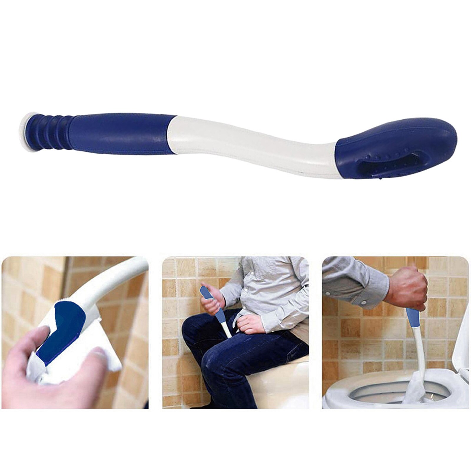 Long Reach Comfort Wipe-AYUDA DE ASEO autoasistencia, Ayuda de baño para la vida diaria para movilidad limitada