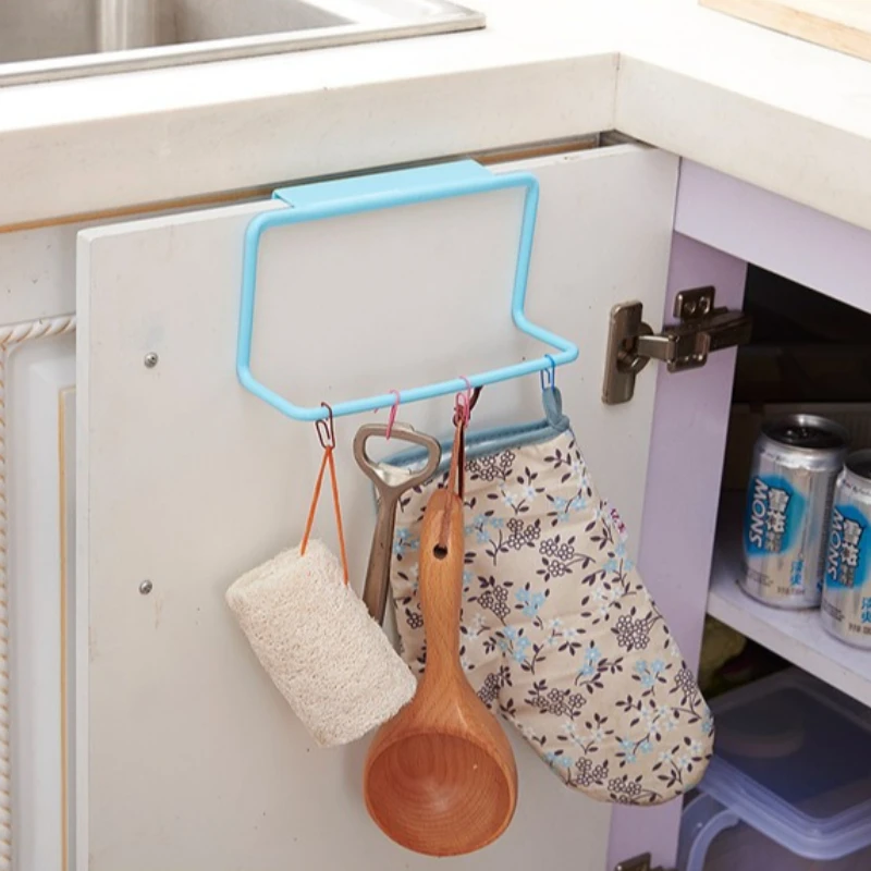 1 Stuk Handdoek Opbergrek Badkamer Keuken Plastic Handdoekrek Opknoping Houder Home Kast Deur Enkele Paal Handdoek Organizer Rack